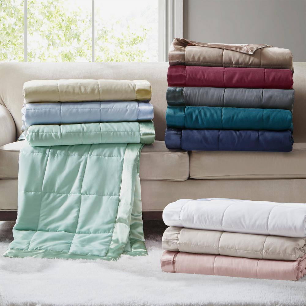 Full Seafoam Down Alternative Blanket with Satin Trim