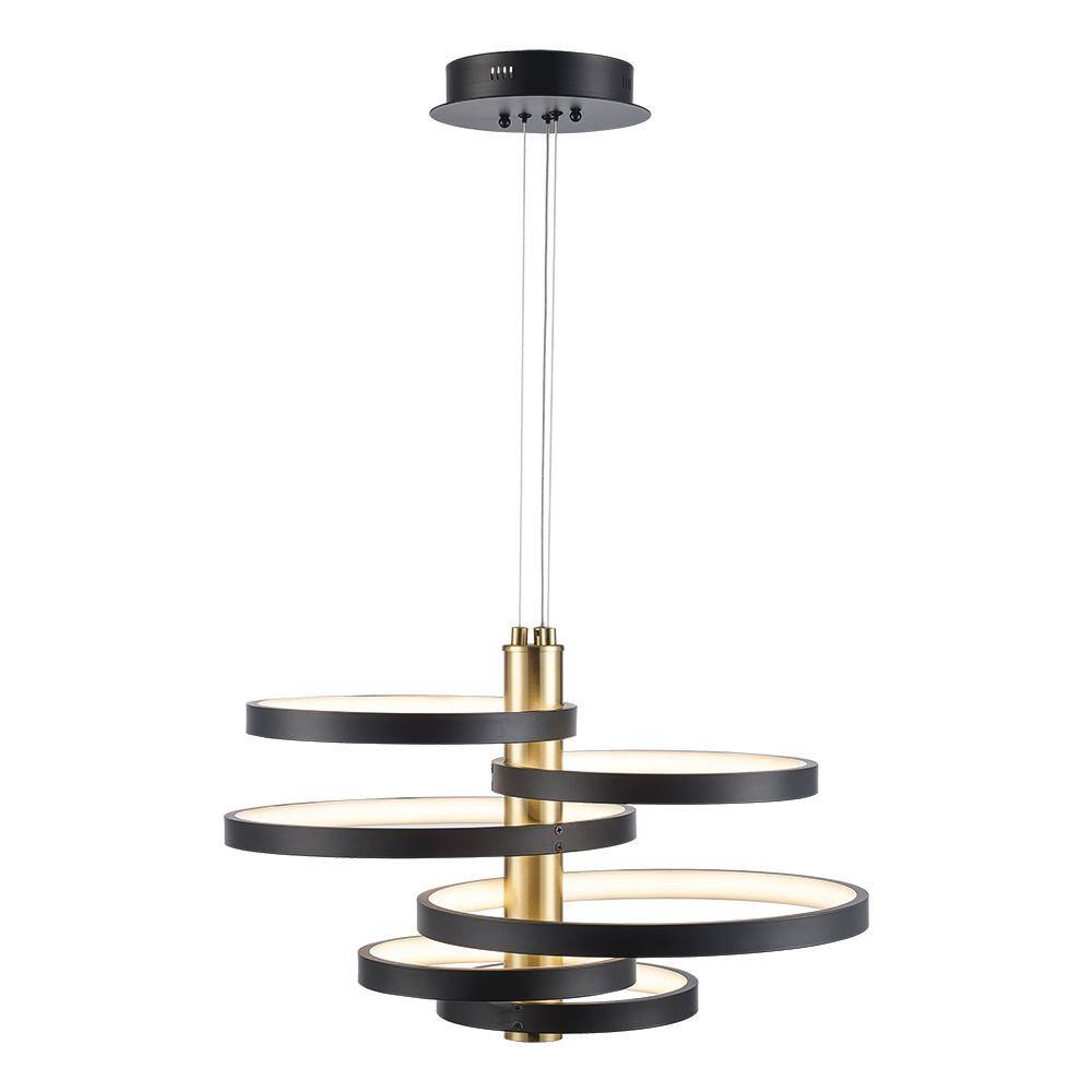 Monteaux Lighting 26 in. Integrated LED Black and Gold Ringed