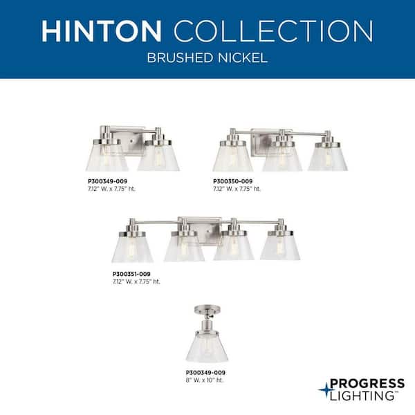 Hinton 1-Light Brushed Nickel Seeded Glass Industrial Flush Mount Ceiling Light