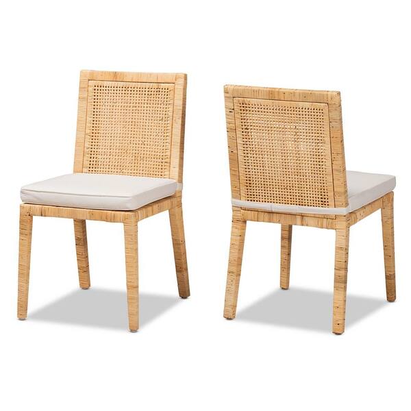 rattan dining chair set of 2