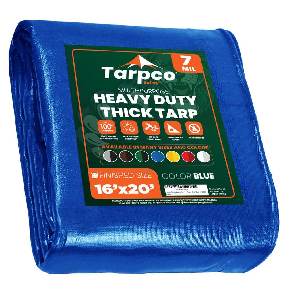 16 ft. x 20 ft. Blue 7 Mil Heavy Duty Polyethylene Tarp, Waterproof, UV Resistant, Rip and Tear Proof price history on PriceWatchPro