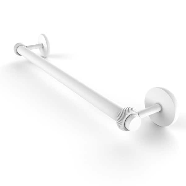 Allied Brass Satellite Orbit Two Collection 18 in. Wall Mounted Towel Bar with Twist Detail in Matte White