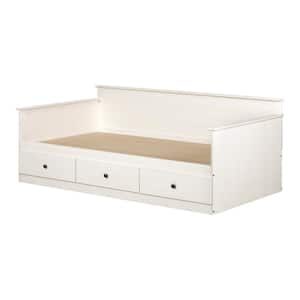 Plenny White Wash Twin Size DayBed with 3 Drawers