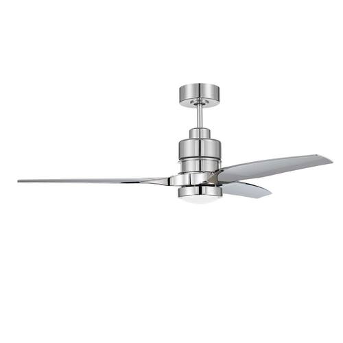 Sonnet Wi-Fi 52 in. Indoor Brushed Polished Nickel Smart Ceiling Fan w/ Wi-Fi Enabled Remote & Integrated LED Light Lighting