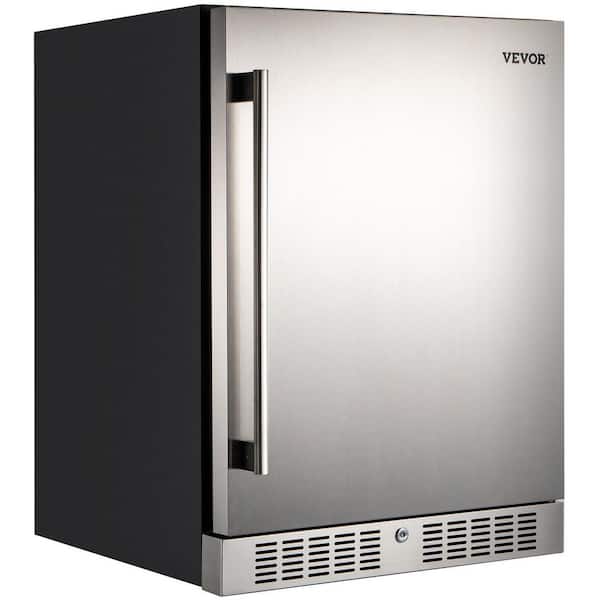 5.5 cu. ft. Outdoor Refrigerator Built-In Beverage Refrigerator with  Freezer in Stainless Steel Door