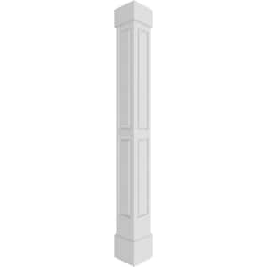 9-5/8 in. x 8 ft. Premium Square Non-Tapered Double Raised Panel PVC Column Wrap Kit Standard Capital and Base