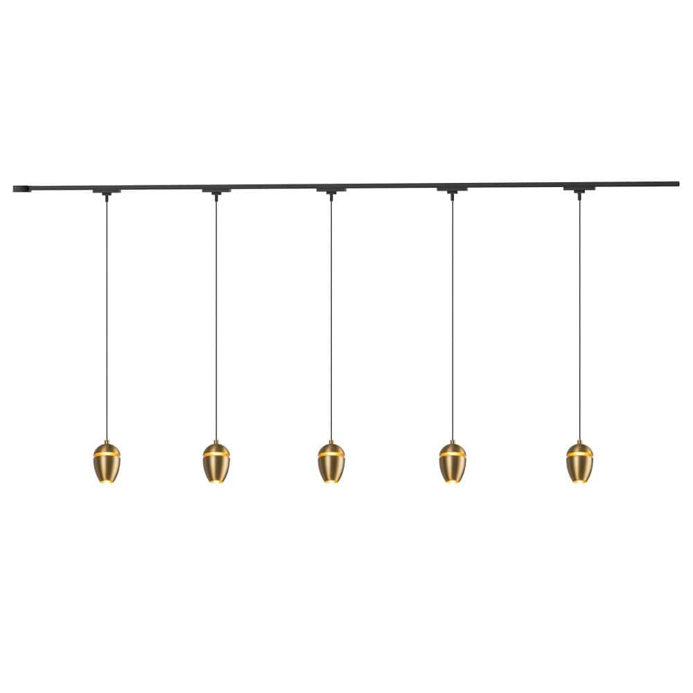 Eloa 5 Light Brushed Gold dimmable 4000K LED Trilo Track Ceiling Kit price history on PriceWatchPro