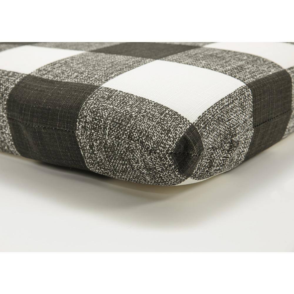 Black and White Buffalo Check Outdoor Chair Cushion with Rounded Corners