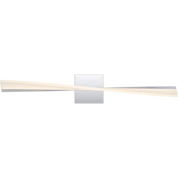 Quoizel Fox 28 in. 1-Light Polished Chrome Integrated LED Vanity Light Bar