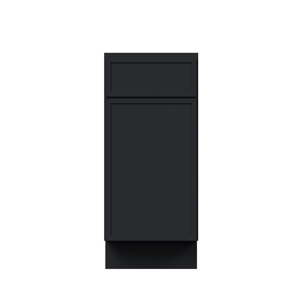 15 in. W x 24 in. D x 34.5 in. H RTA Solid Wood Frame Shaker Base Kitchen Cabinet in Ebony Black price history on PriceWatchPro
