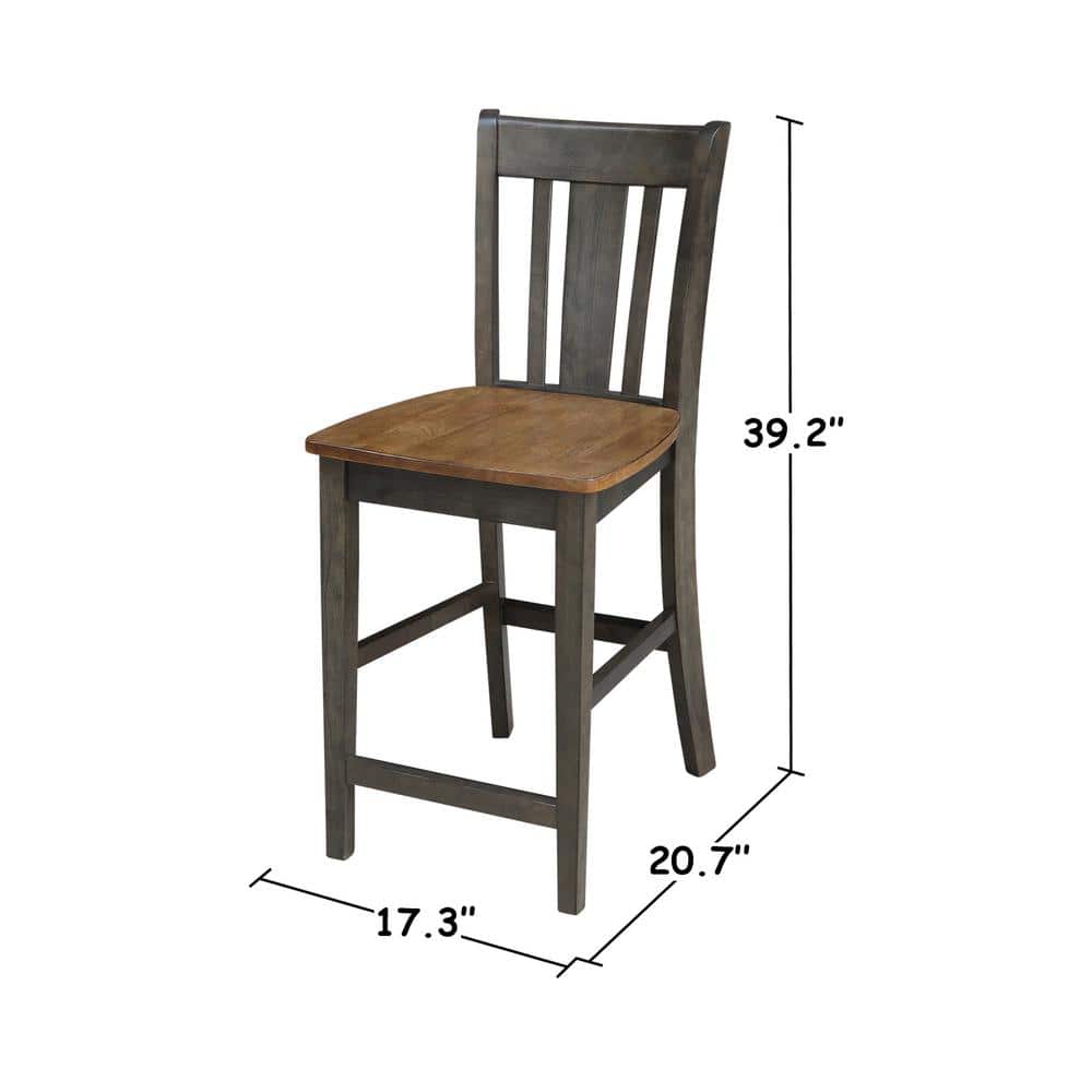 San Remo 24" Solid Wood Counterheight Stool in Hickory/Washed Coal