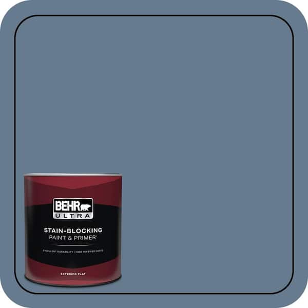 BEHR ULTRA 1 qt. #S510-5 Skinny Jeans Flat Exterior Paint & Primer