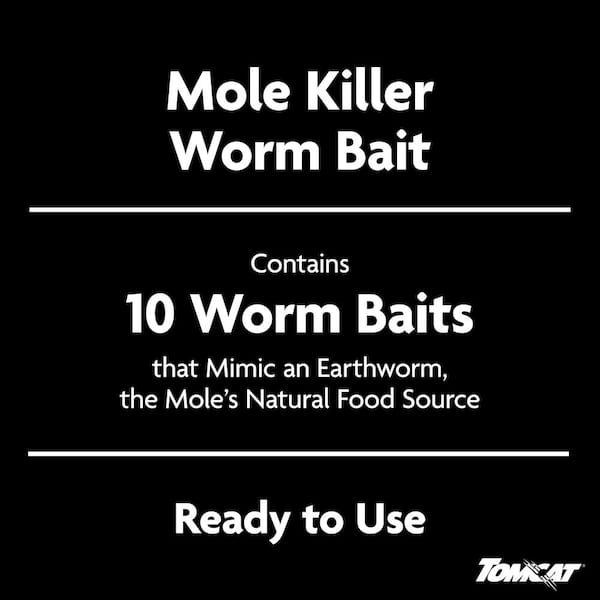 Mole Killerₐ, Mimics Natural Food Source, Poison Kills in a Single Feeding, 10 Worms