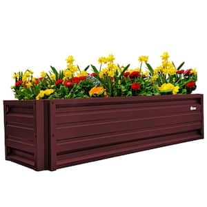 24 inch by 72 inch Rectangle Burgundy Metal Planter Box