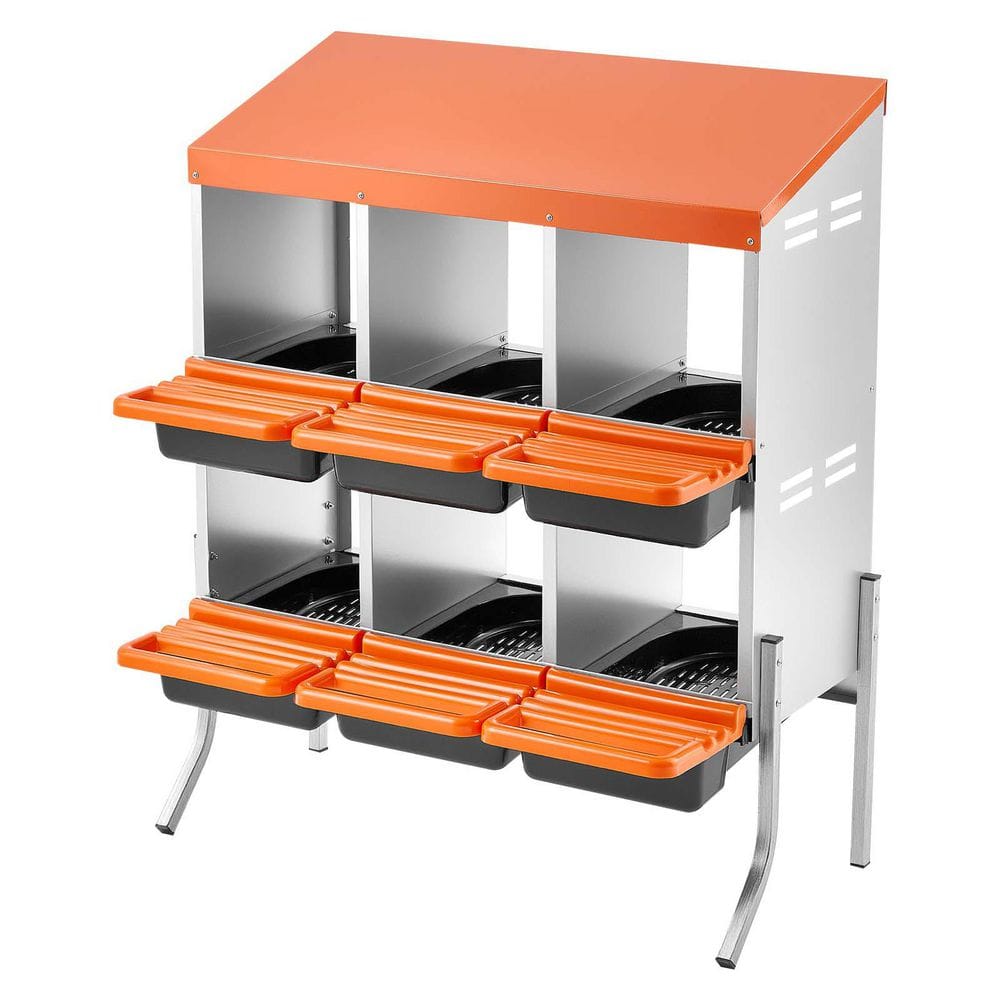 Storage Racks For Poultry SKYSHALO Chicken Nesting Boxes, 6-Compartments, with Support Legs, Easy ...