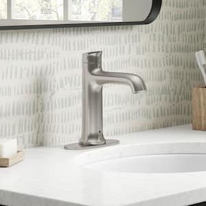 Mistos Battery Powered Touchless Single Hole Bathroom Faucet in Vibrant Brushed Nickel