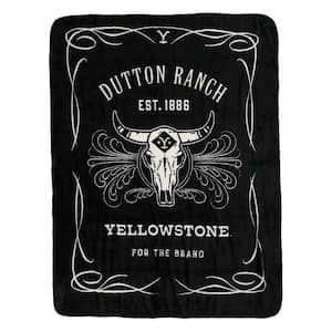 Yellowstone Whiskey Label Black/White Silk Touch Throw Blanket