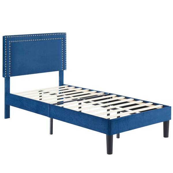 VECELO Upholstered Bed with Adjustable Headboard, No Box
