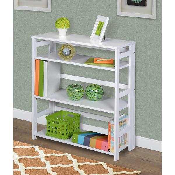 Niche Flip Flop White 3-Shelf 30 in. Wide Folding Bookcase