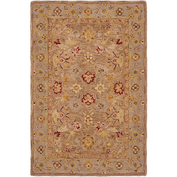 SAFAVIEH Anatolia Tan/Ivory 4 ft. x 6 ft. Floral Geometric Area Rug