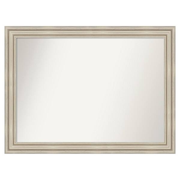 Sierra Silver 43.5 in. x 32.5 in. Non-Beveled Modern Rectangle Wood Framed Wall Mirror