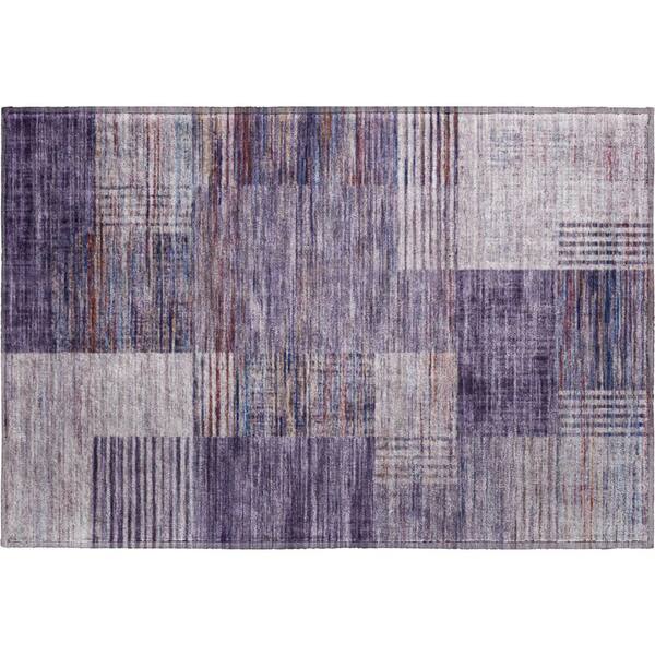 Mayfield Premium Machine Washable Abstract AMF2149 Plum 2 ft. x 3 ft. Accent Rug