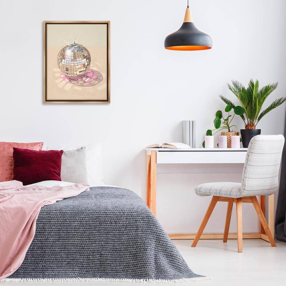Dazzling Disco Ball Refraction by Arlington Prints Brown Floater Frame Music Graphic Art Print 31 in. x 25 in. price history on PriceWatchPro