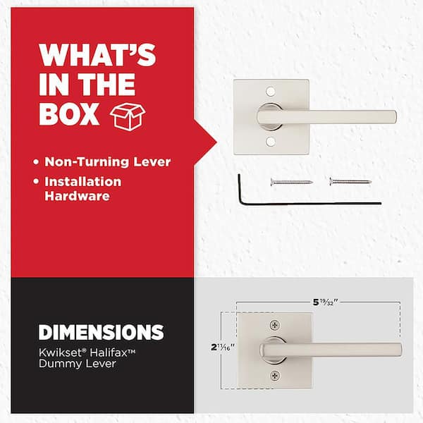 Kwikset Halifax Square Satin Nickel Half-Dummy Door Handle 788HFL