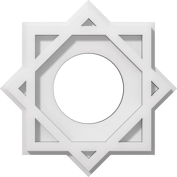 Ekena Millwork 1 in. P X 5-1/2 in. C X 10 in. OD X 4 in. ID Axel Architectural Grade PVC Contemporary Ceiling Medallion