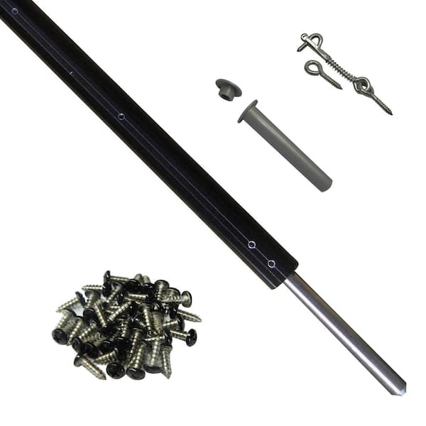 poolfence DIY 5 ft. H Pool Fence DIY Spare Pole in Black Featuring a Steel Pin at the Base for a 1/2 in. Hole