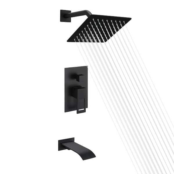 1-Handle 1-Spray Tub and Shower Faucet 1.8 GPM in Matte Black (Valve Included)