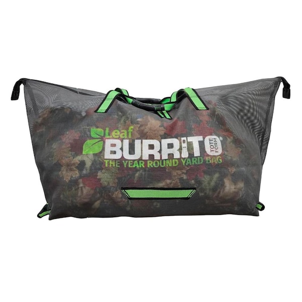 BURRITO BRANDS Grey TOTE-FORM Leaf Burrito Yard Bag, 28 Gal. Leaf Collecting Tool