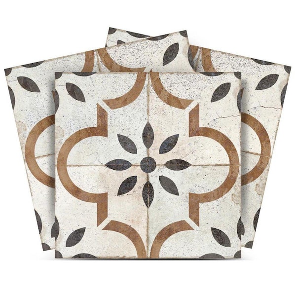 Black and Brown R99 8 in. x 8 in. Vinyl Peel and Stick Tile (24-Tiles, 10.67 sq. ft./Pack)