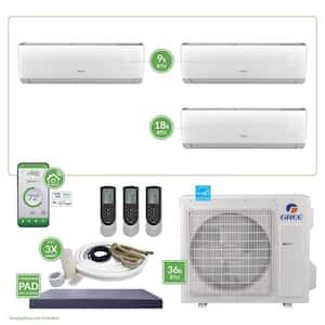 Gen3 Smart Home Triple-Zone 34,000 BTU 3 Ton Ductless Mini Split Air Conditioner & Heat Pump 25 ft. Install Kit 230-Volt