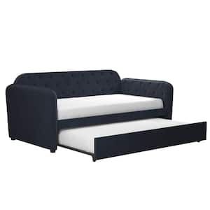 Tallulah Tufted Blue Velvet Daybed and Trundle