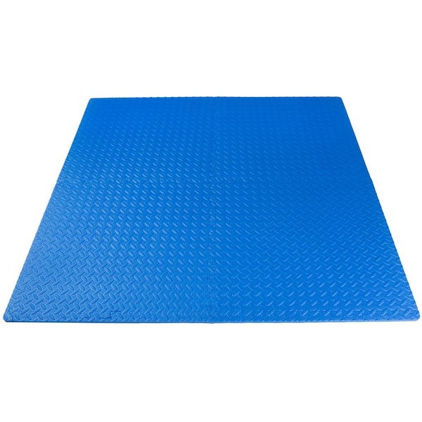 PROSOURCEFIT Thick Exercise Puzzle Mat Blue 24 in. x 24 in. x 0.75