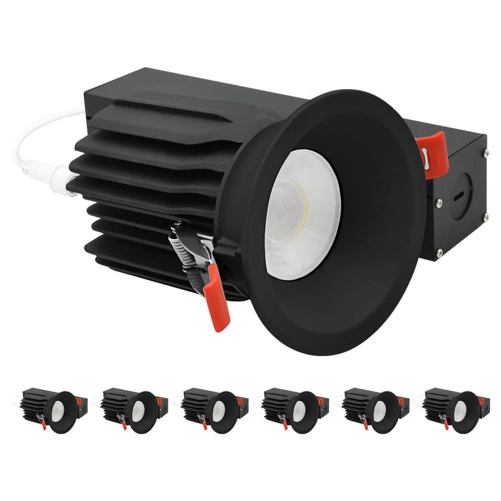 3 In. Integrated LED Regressed Light with Round Black Narrow Trim, 5CCT, 15/20W, 1450/2100LM, Dimmable, 38° Beam 6 Pack price history on PriceWatchPro