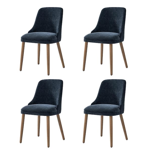 JAYDEN CREATION Dyron Navy 19.25 in. Modern Upholstered Dining