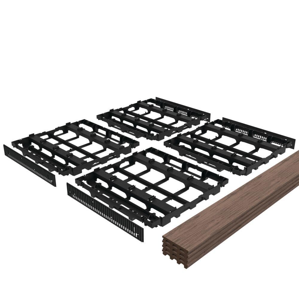 InstaDeck 4 ft. Walnut Composite Outdoor Flooring Kit
