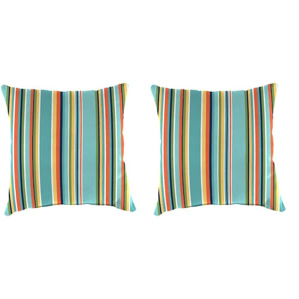 Jordan Manufacturing 16 in. L x 16 in. W x 4 in. T Outdoor Throw Pillow in Mamba Pelican (2-Pack)