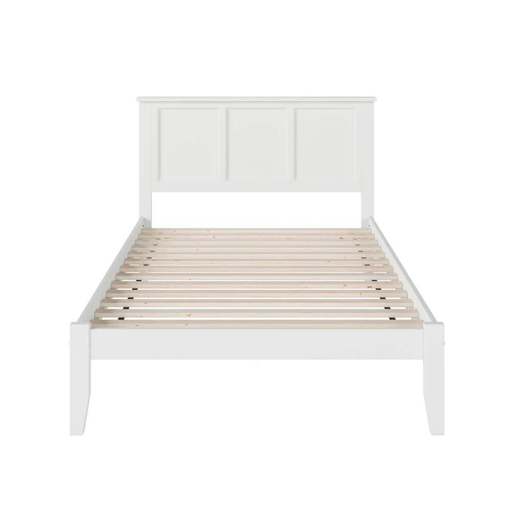 Madison Full/Double White Solid Hardwood Bed with Storage Drawers