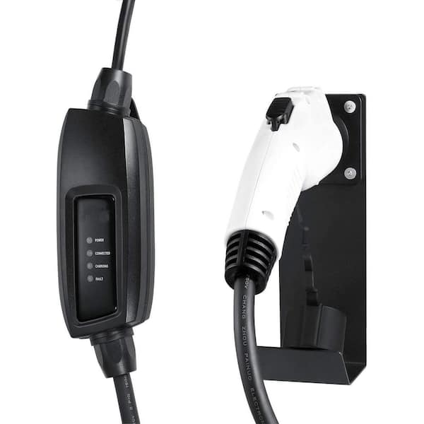 J1772 EVSE electric car holster plug holder dock with cable hook 