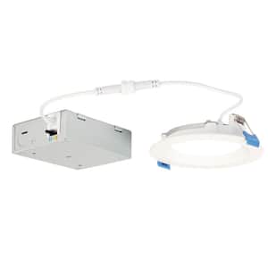 Slim 4 in. Selectable New Construction and Remodel Recessed Integrated LED Kit for Shallow Ceiling - IC Rated