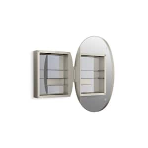 Verdera 24 in. W x 34 in. H Oval Framed Medicine Cabinet Silver Recessed/Surface Mount Medicine Cabinet with Mirror