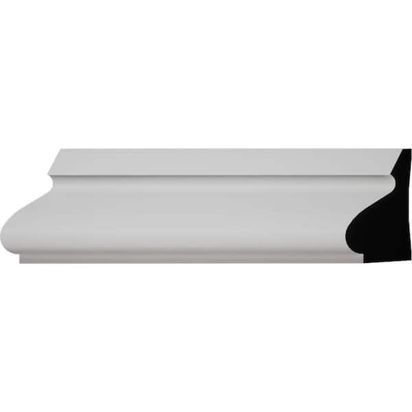 6606 11/16 in. x 1 1/8 in. x 96 in. Finished PVC Composite White Base Cap Moulding (1-Piece − 8 Total Linear Feet)