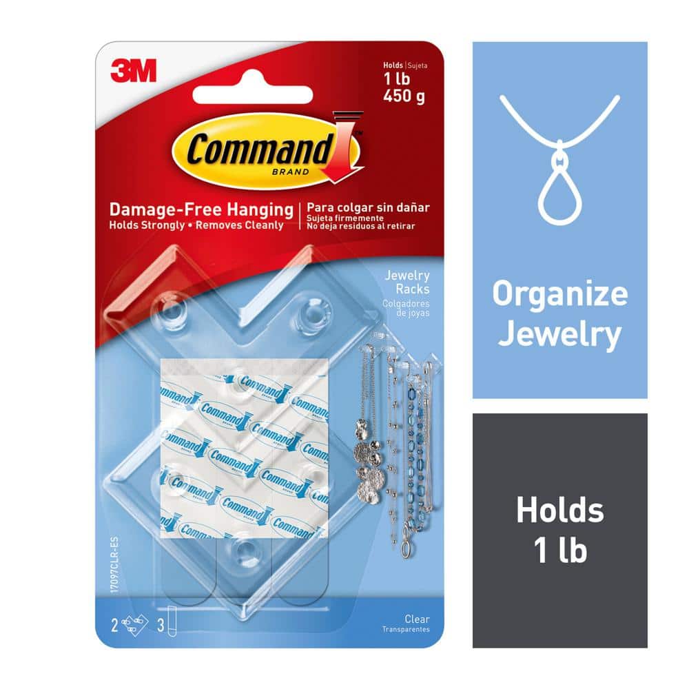 Command Clear Jewelry Rack (2-Racks) (3-Adhesive Strips) 17097CLR