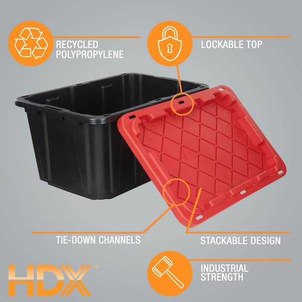 Reviews for HDX 70 Gal. Tough Storage Tote with Wheels in Black with Yellow  Lid | Pg 4 - The Home Depot