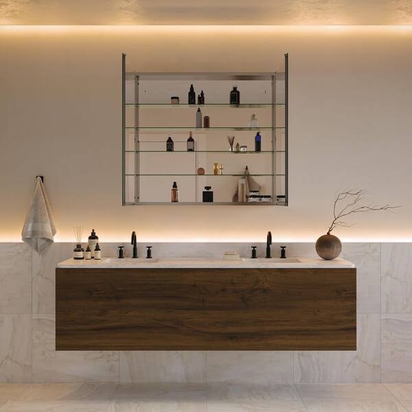 Fresca Senza 40 in. W x 36 in. H Rectangular Anodized Aluminum