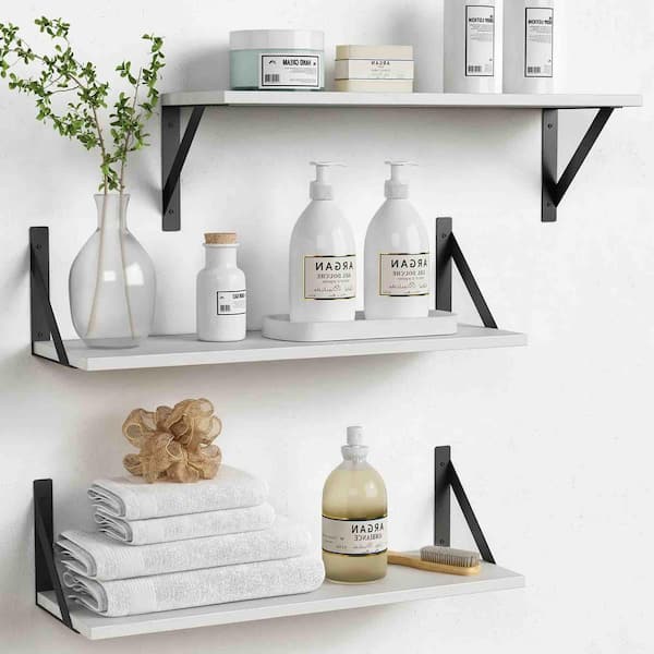 Unbranded 24 in. W x 8 in. D Floating Decorative Wall Shelf Set of 3