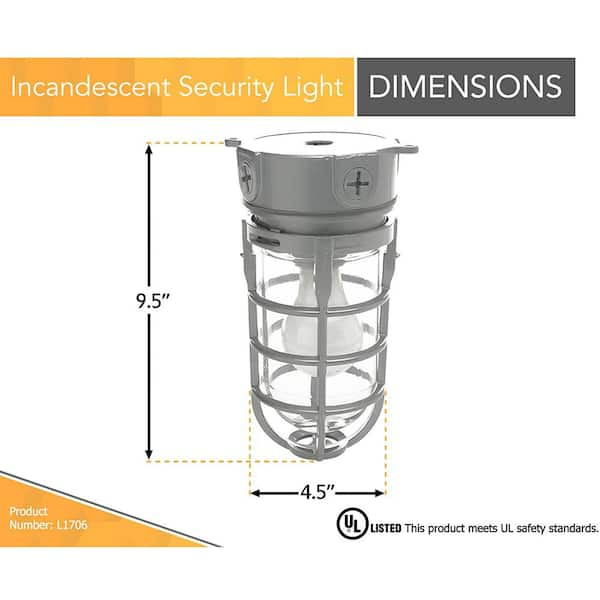 Southwire Industrial 1-Light Gray Outdoor Weather Tight Flushmount